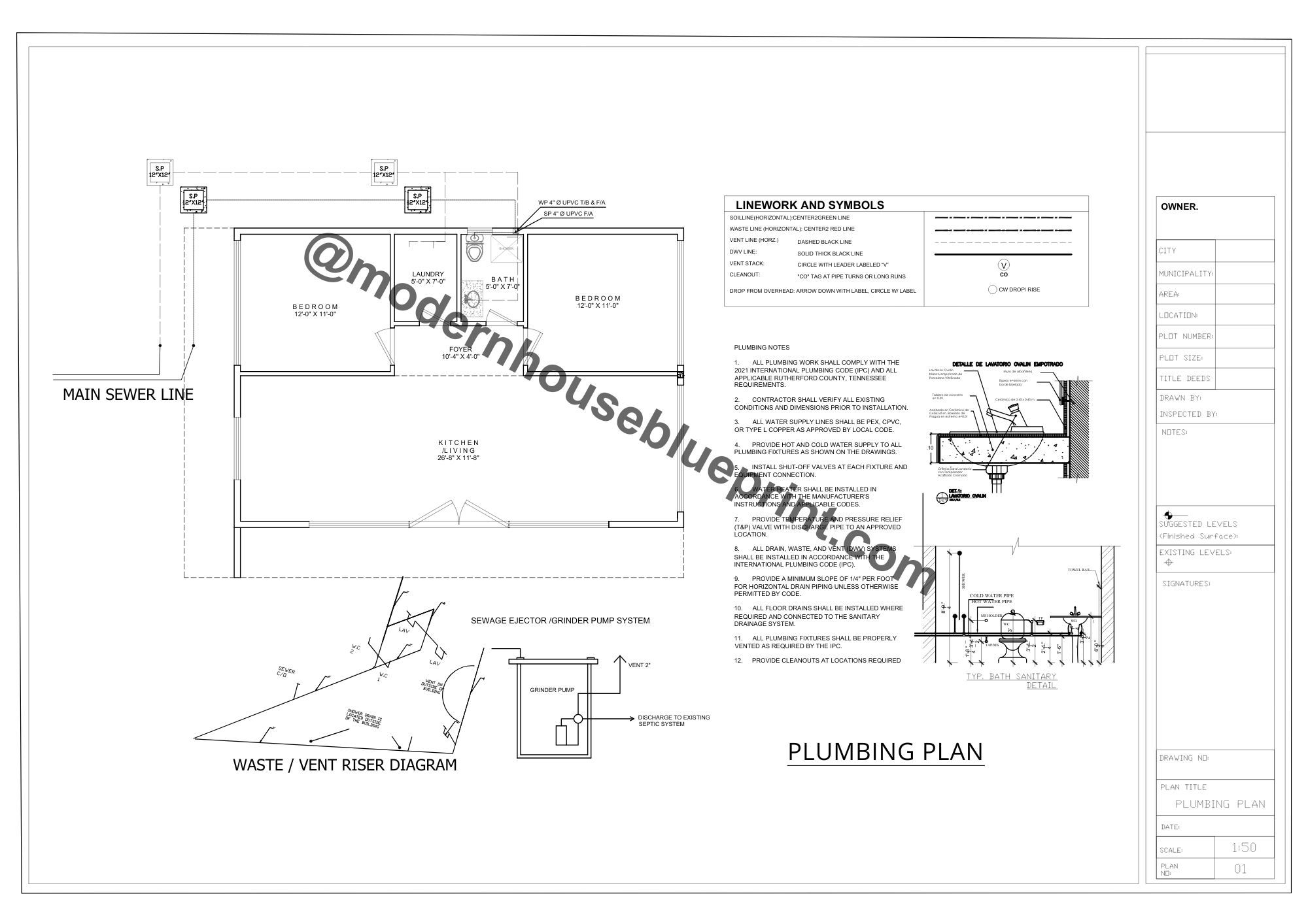 Sample cabin plan set, sheet 14