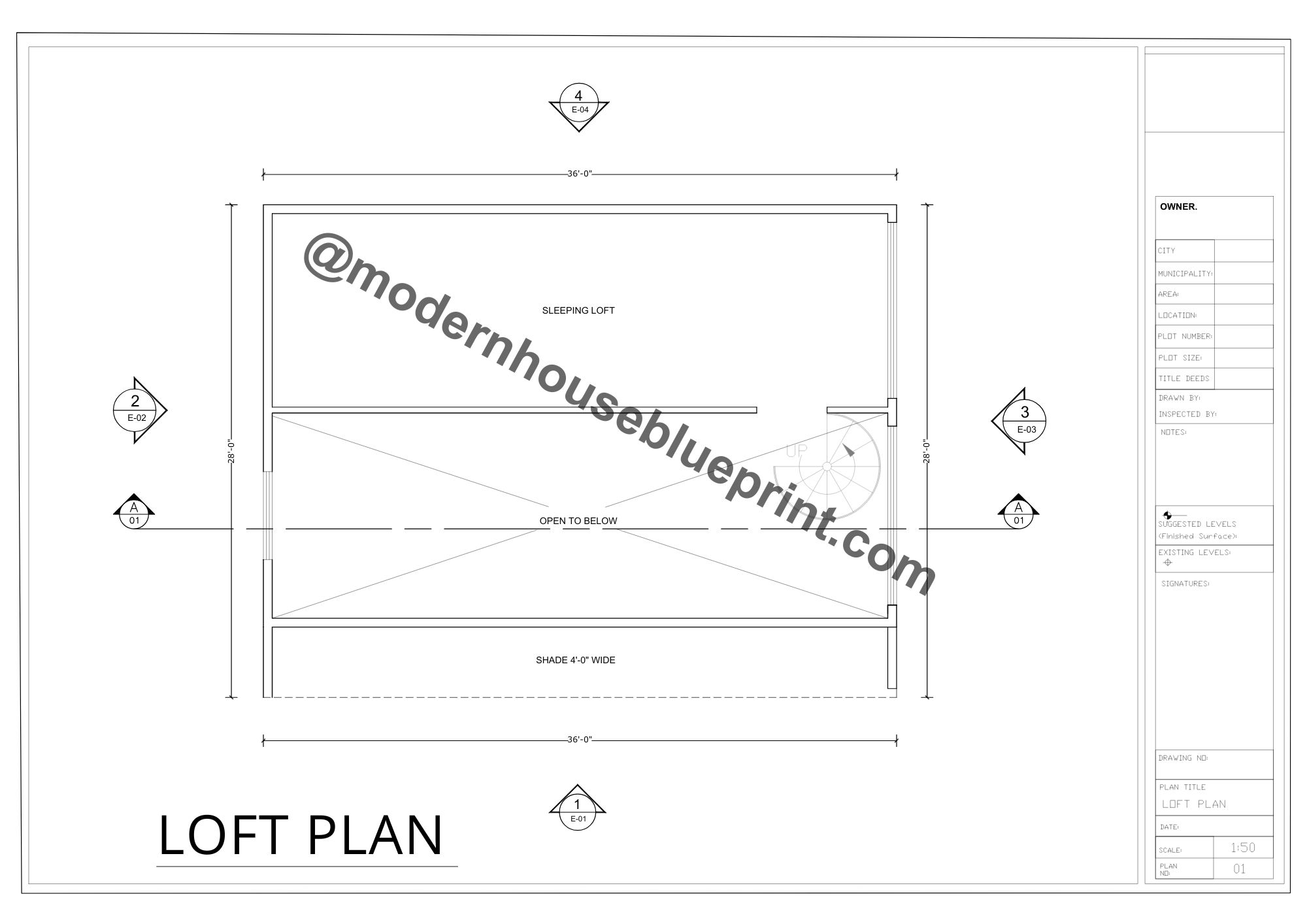 Sample cabin plan set, sheet 3