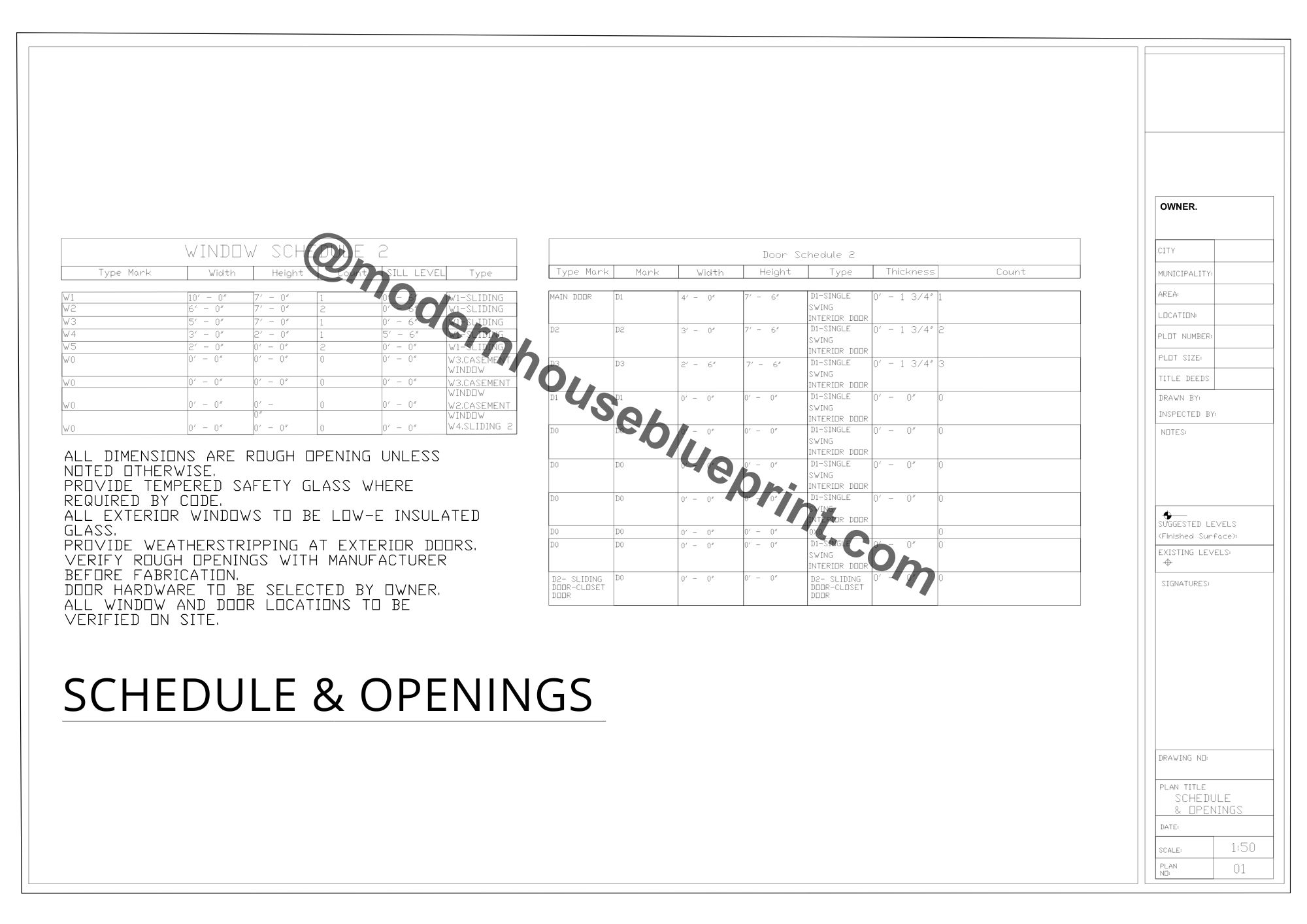 Sample cabin plan set, sheet 9