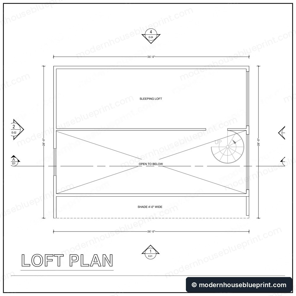 24x36 wood lean cabin loft plan