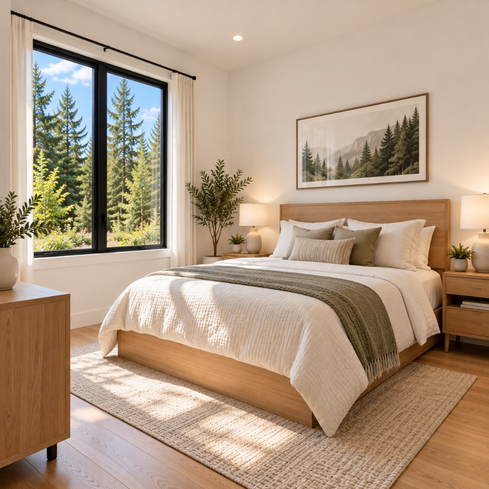 535 sq ft modern tiny house interior bedroom