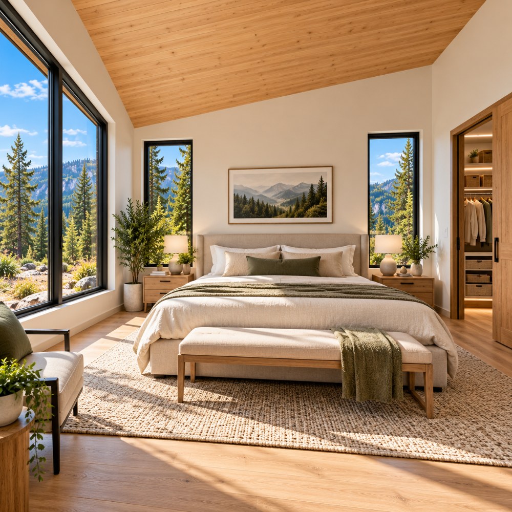 62x32 modern lean house plan interior master bedroom
